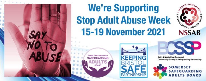 We're Supporting Stop Adult Abuse Week 15 -19 November 2021