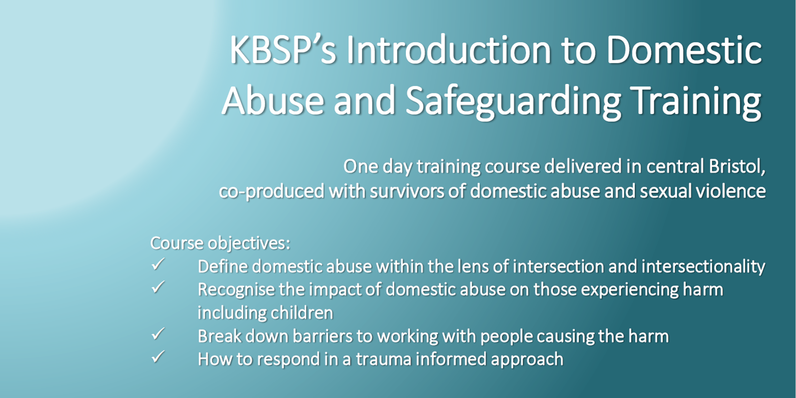New KBSP domestic abuse training
